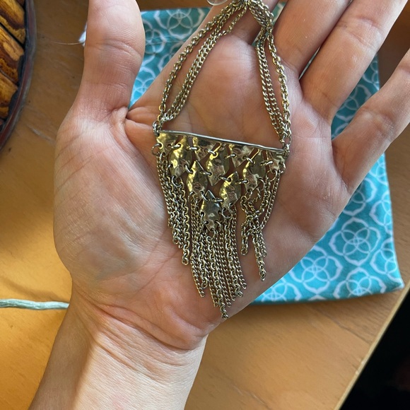 Kendra Scott Mandy Tassel Gold Toned Chandelier Earrings - Picture 2 of 2